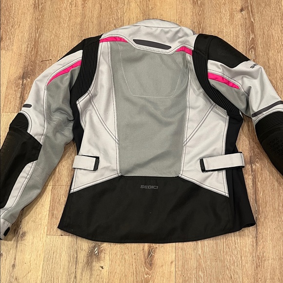 Women's Gray and Pink Sedici Motorcycle Jacket - Picture 4 of 6